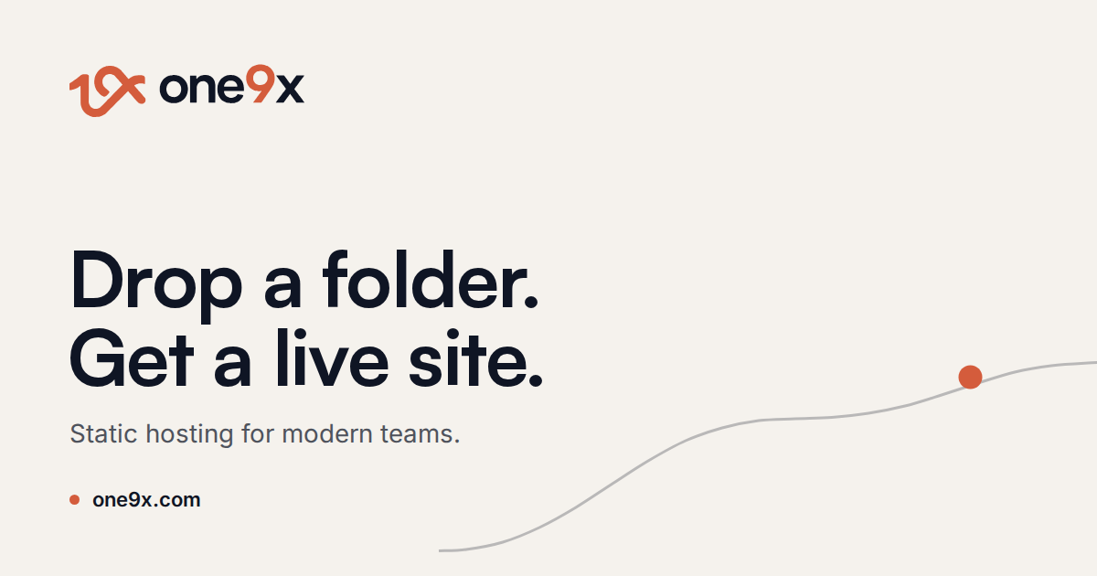 One9x Pages – static website hosting with browser uploads, previews, and rollback
